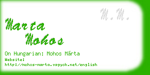 marta mohos business card